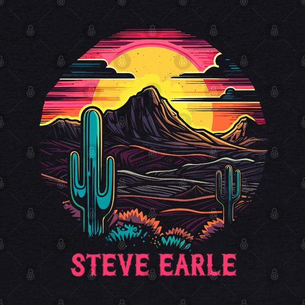 Steve Earle / Retro Style Country Fan Design by DankFutura